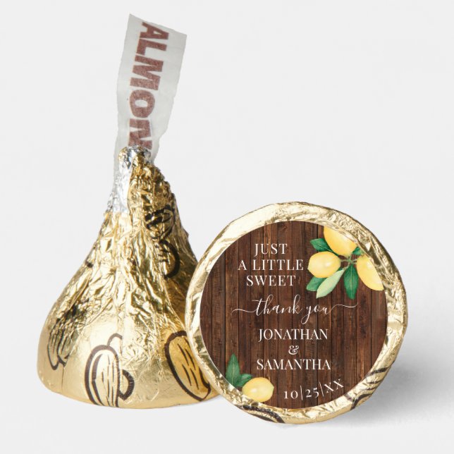 Lemons Wedding Bridal Shower Wooden Sweet Favor (Front)