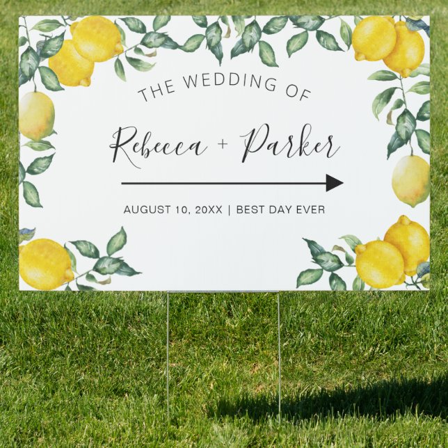Lemons Wedding directional sign (Insitu)