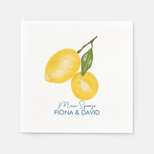Lemons wedding  napkins (Front)