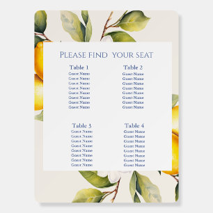 Lemons wedding Seating Chart Foam Boards