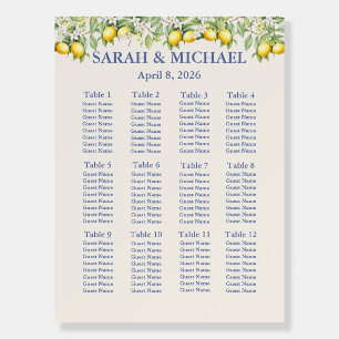 Lemons wedding Seating Chart Foam Boards