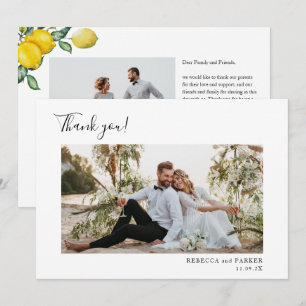 Lemons Wedding Thank you photo Card