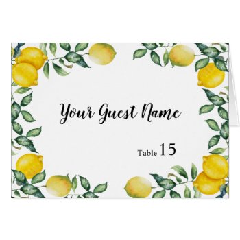 Lemons Wedding You Write Custom Place Card by DesignbyRedline at Zazzle