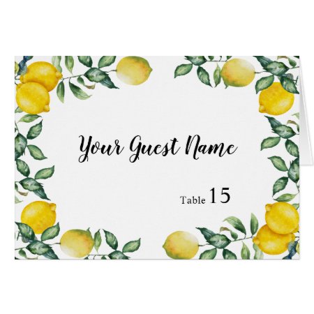 Lemons Wedding You Write Custom Place Card