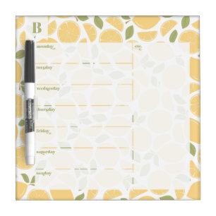 Lemons Weekly Calendar Dry Erase Board