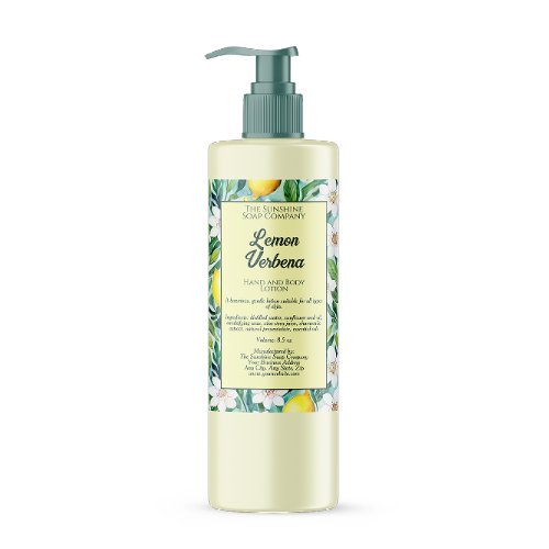 Lemons  white flowers waterproof cosmetics label