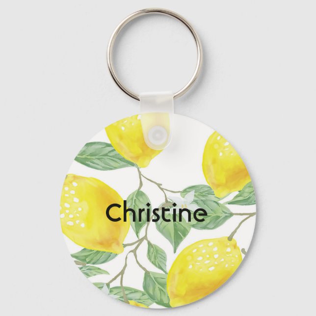 Lemons white name keychain (Front)
