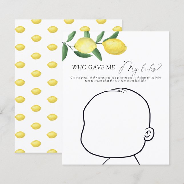 Lemons - Who gave me my looks baby game (Front/Back)