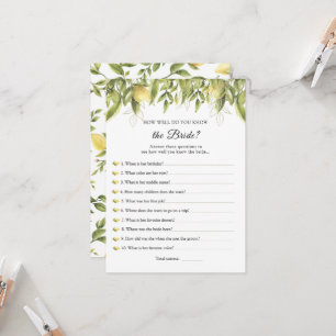 Lemons Who Knows the Bride Best Game Invitation