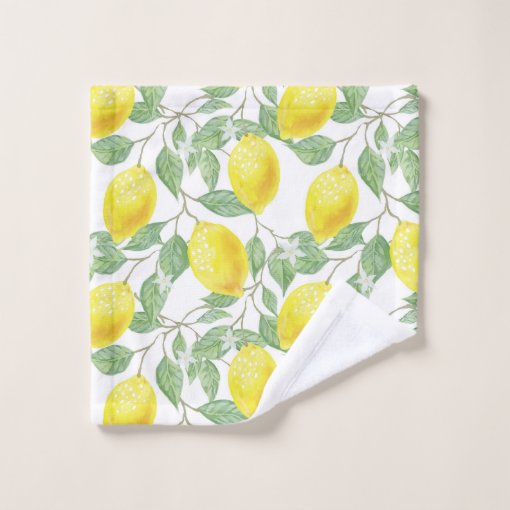 Lemons With Blossom Bath Towel Set Zazzle