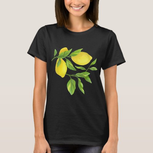 Lemons with Leaves Fruit Design Simple Foodie Gift T_Shirt