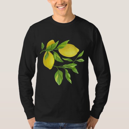 Lemons with Leaves Fruit Design Simple Foodie Gift T_Shirt