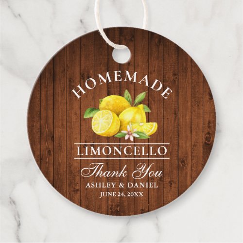 Lemons Wood Limoncello Thank You Tags