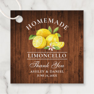 Lemons Wood Limoncello Thanks Square Favor Tags