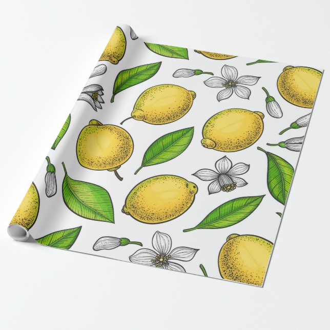 Lemons Wrapping Paper (Unrolled)
