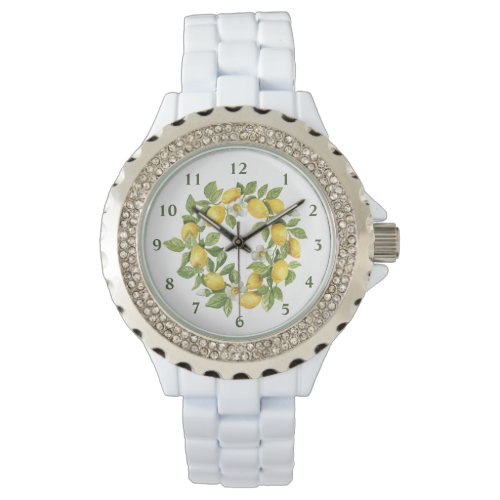 Lemons Wreath Green Yellow  Watch