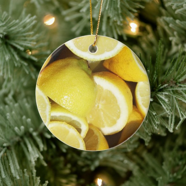 Lemons Yellow Ceramic Ornament (Tree)