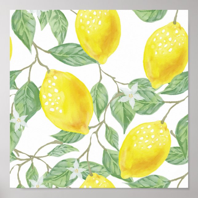 Lemons Yellow Citrus Poster (Front)