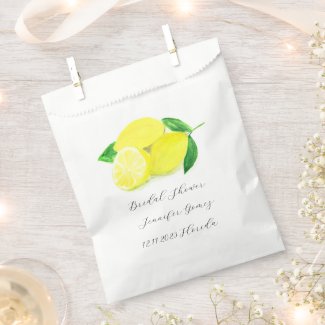 Lemons Yellow Fruit Citrus Watercolor Wedding