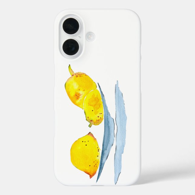 Lemons yellow watercolor art Case-Mate iPhone case (Back)