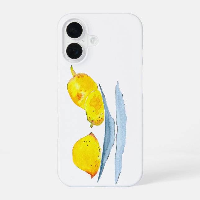 Lemons yellow watercolor art iphone case (Back)