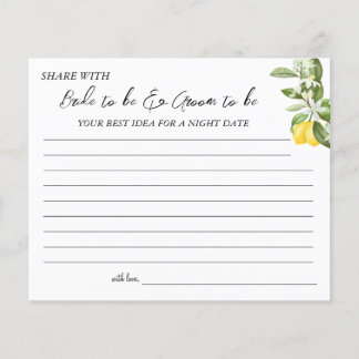 Lemony greenery share a date night idea card flyer