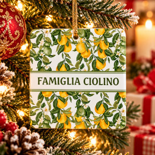 Lemony Italian Lemons Ceramic Ornament