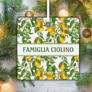 Lemony Italian Lemons Ceramic Ornament