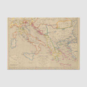 L'Empire Grec, l'Italie, 1300 a 1400 Tissue Paper