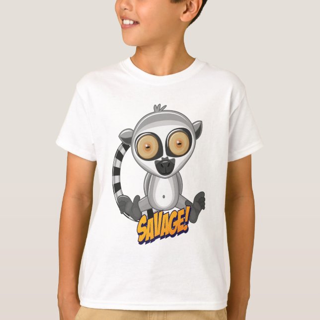 Lemur Cute Kawaii Cartoon T-Shirt (Front)