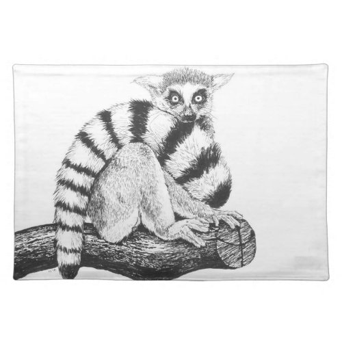 Lemur drawing cloth placemat