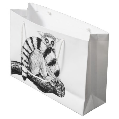 Lemur drawing large gift bag