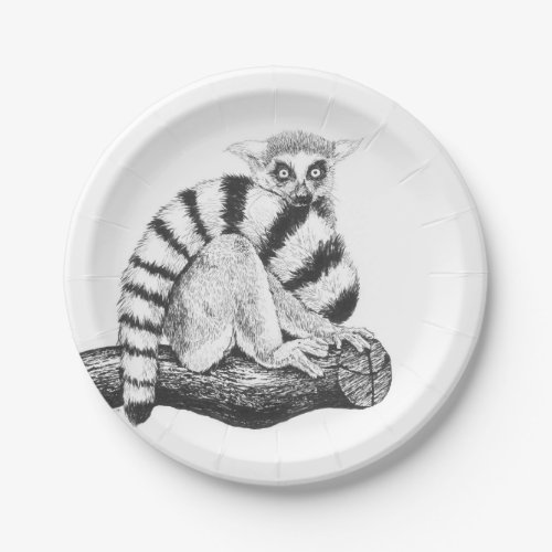 Lemur drawing paper plates