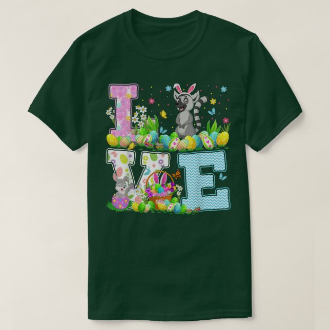 Lemur Easter Egg Hunt Funny Love Lemur Easter Sund T-Shirt (Design Front)
