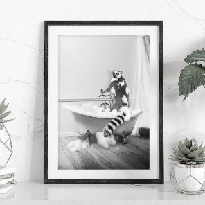 Lemur in a bathtub Poster
