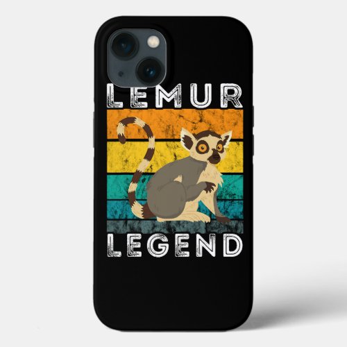 Lemur Legend Retro Vintage Lemur Lover Animal iPhone 13 Case