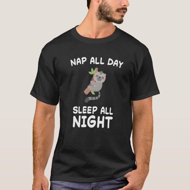 Lemur Lemurs Nap Sleep Sleeping Pajama Nightgown T-Shirt (Front)