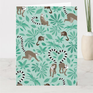 Lemur love mint leaves card