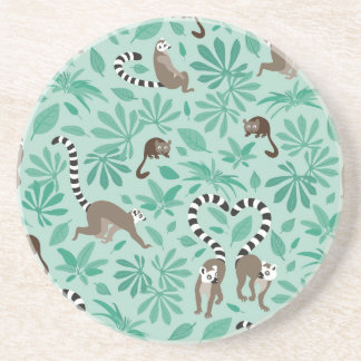 Lemur love mint leaves coaster