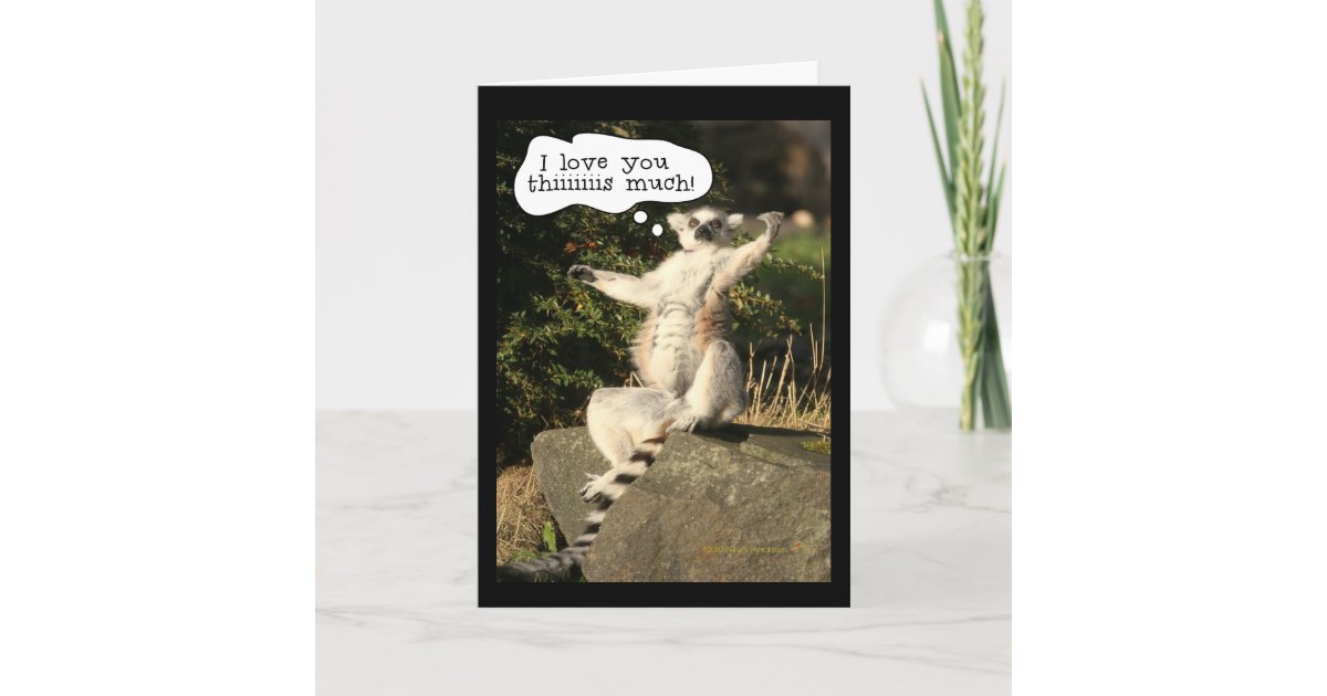 Lemur Love You This Much Funny Fathers Day Card | Zazzle