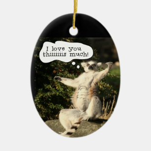 Lemur Love You This Much Funny  Fathers Day Ceramic Ornament