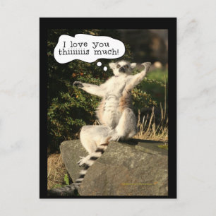 Lemur Love You This Much Funny Fathers Day Postcard