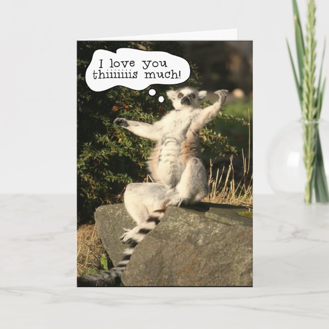 Lemur Love You This Much Mothers Day Card Template (Front)