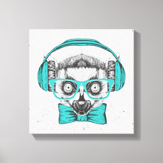 Lemur | Music Lover Canvas Print (Front)