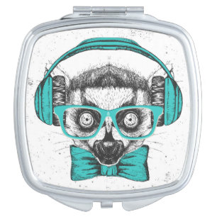 Lemur   Music Lover Compact Mirror