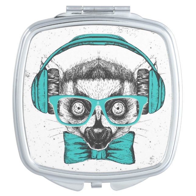 Lemur | Music Lover Compact Mirror (Front)