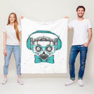 Lemur   Music Lover Fleece Blanket