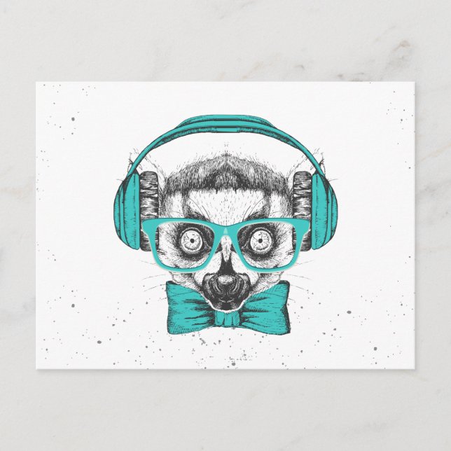 Lemur | Music Lover Postcard (Front)
