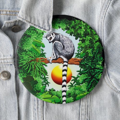 Lemur of Madagascar Button