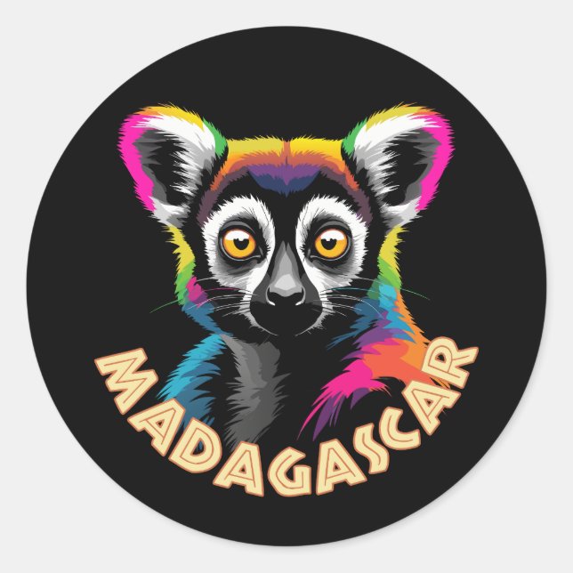 Lemur Of Madagascar Classic Round Sticker (Front)